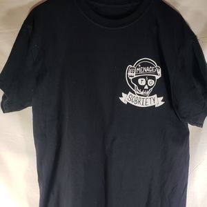 Beef Menace sobriety t shirt, small side